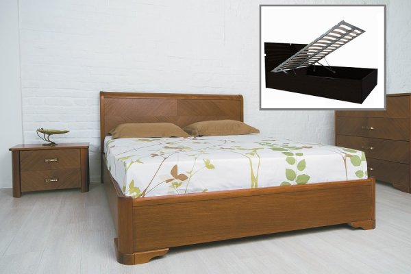 Кровать Милена с интарсией и подъемным механизмом "Олимп" 120х200