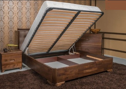 Ліжко Мілена з підйомним механізмом м'яка спинка квадрати "Олімп" 120х200