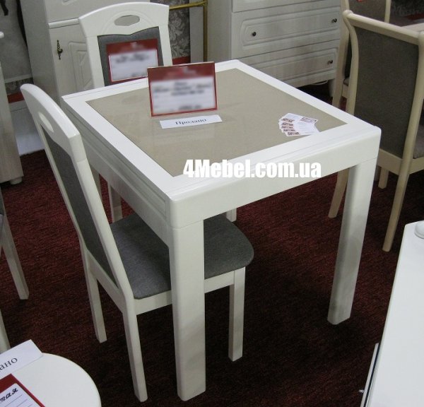 Комплект стіл Мілан з каменем і стільці Турин Модуль Люкс